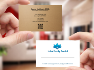 Business Card Design by Creations Box 2015 for Lotus Family Dental | Design: #12447870