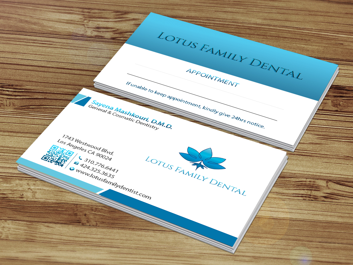 Business Card Design by Creations Box 2015 for Lotus Family Dental | Design #12447876