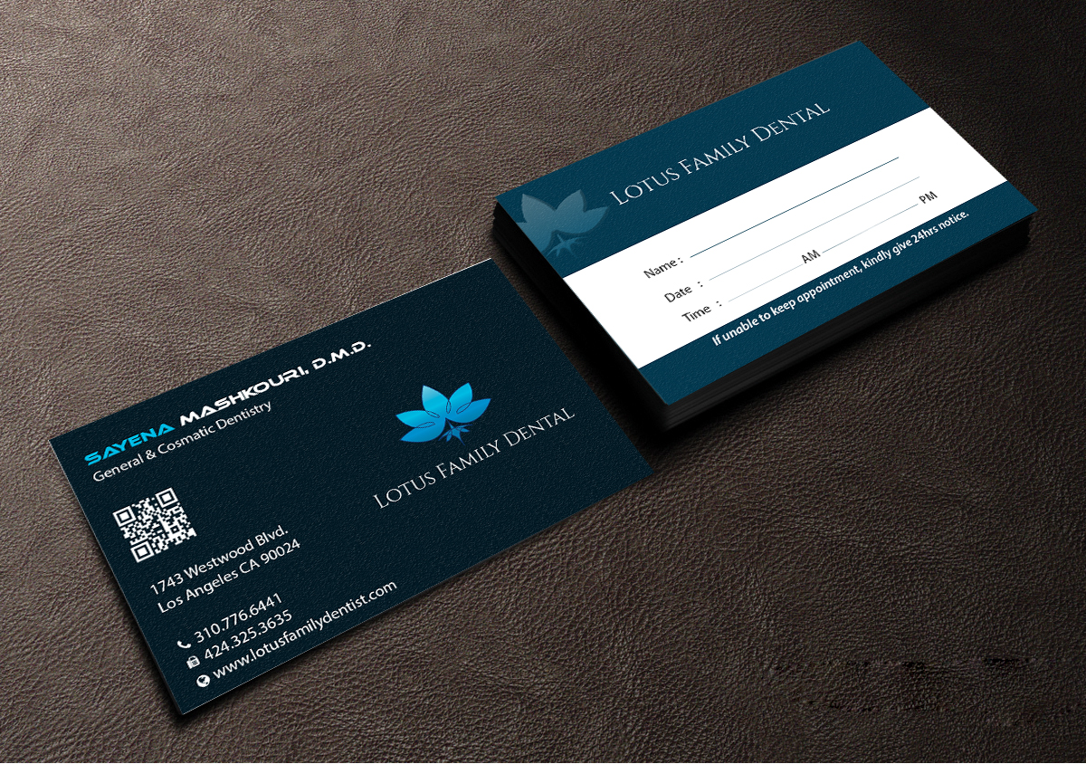 Business Card Design by Creations Box 2015 for Lotus Family Dental | Design #12447879