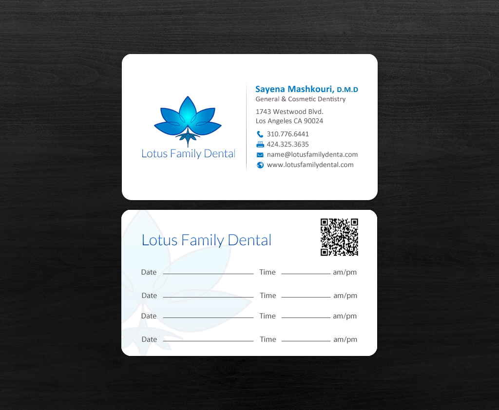 Business Card Design by chandrayaan.creative for Lotus Family Dental | Design #12440843