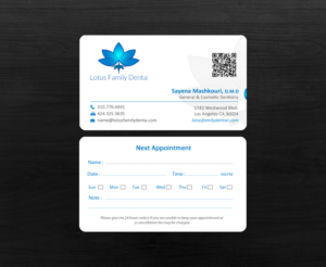 Business Card Design by chandrayaan.creative for Lotus Family Dental | Design: #12440939