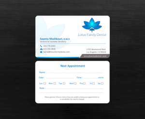 Business Card Design by chandrayaan.creative for Lotus Family Dental | Design: #12440941