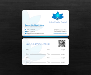 Business Card Design by chandrayaan.creative for Lotus Family Dental | Design: #12440942