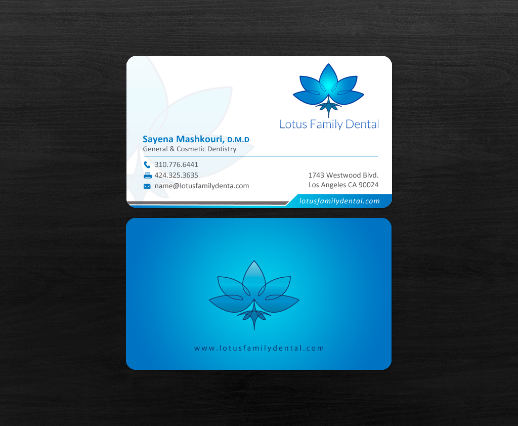 Design de Carte de Visite par chandrayaan.creative pour Lotus Family Dental | Design #12443082