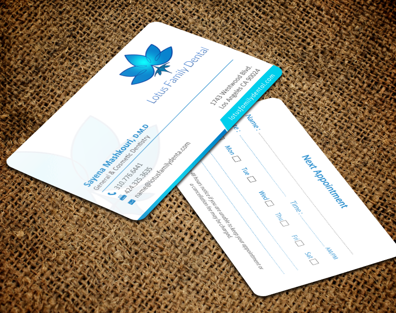 Business Card Design by chandrayaan.creative for Lotus Family Dental | Design #12449886