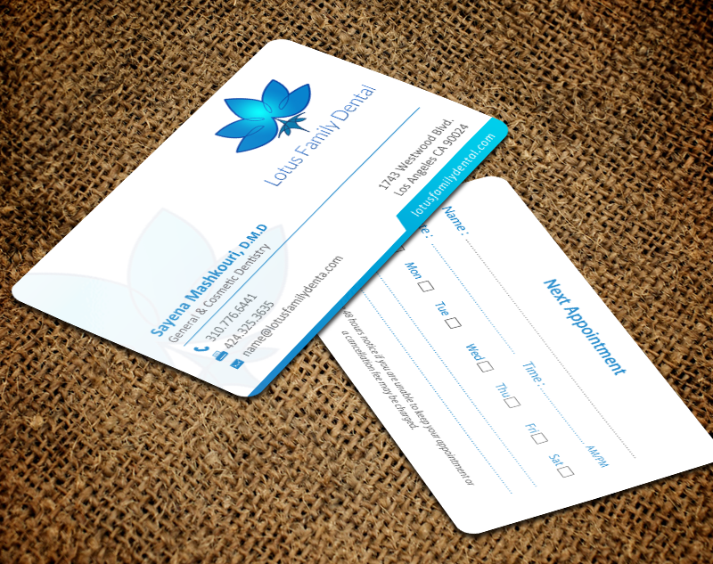 Business Card Design by chandrayaan.creative for Lotus Family Dental | Design #12449888