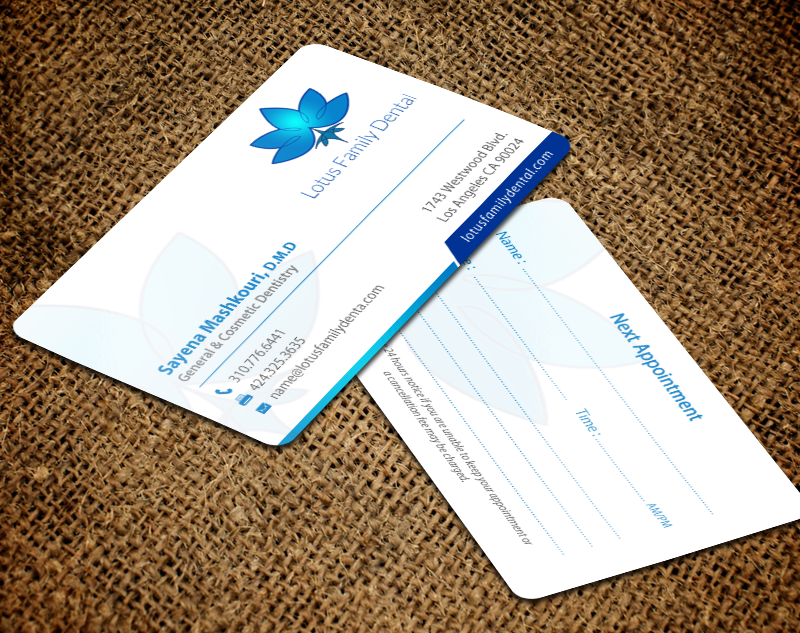Business Card Design by chandrayaan.creative for Lotus Family Dental | Design #12452476