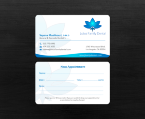 Business Card Design by chandrayaan.creative for Lotus Family Dental | Design: #12466943