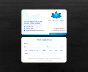 Business Card Design by chandrayaan.creative for Lotus Family Dental | Design: #12540264