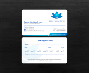 Business Card Design by chandrayaan.creative for Lotus Family Dental | Design: #12597411
