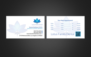 Business Card Design by Designs 2019 for Lotus Family Dental | Design: #12443075