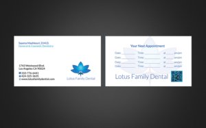 Business Card Design by Designs 2019 for Lotus Family Dental | Design: #12443267
