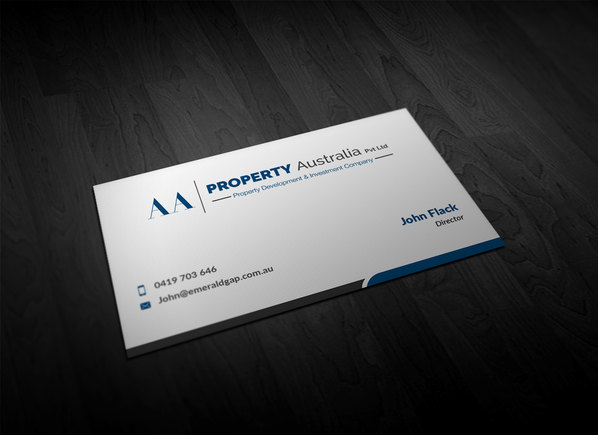 Design de Carte de Visite par Pointless Pixels India pour AA Property Australia Pty Ltd | Design #12434757