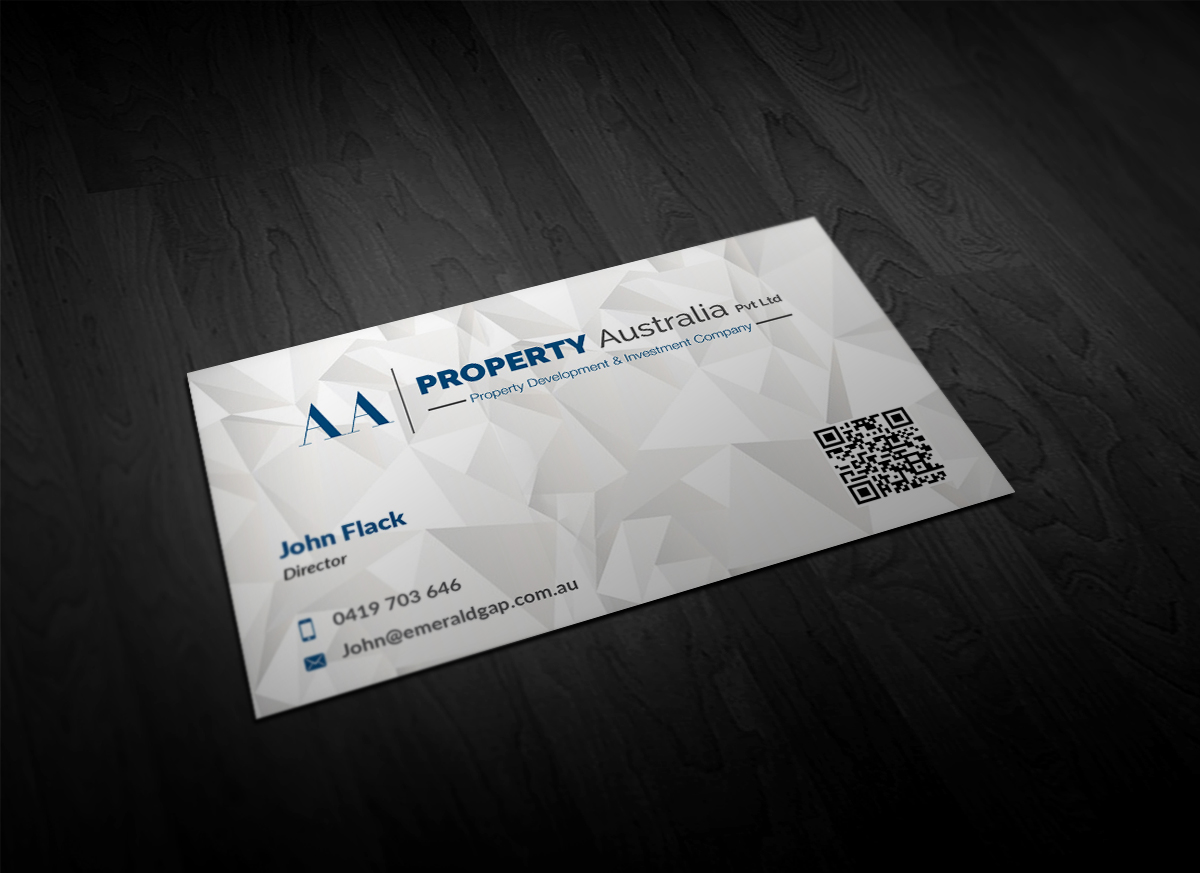 Business Card Design by Pointless Pixels India for AA Property Australia Pty Ltd | Design #12435811