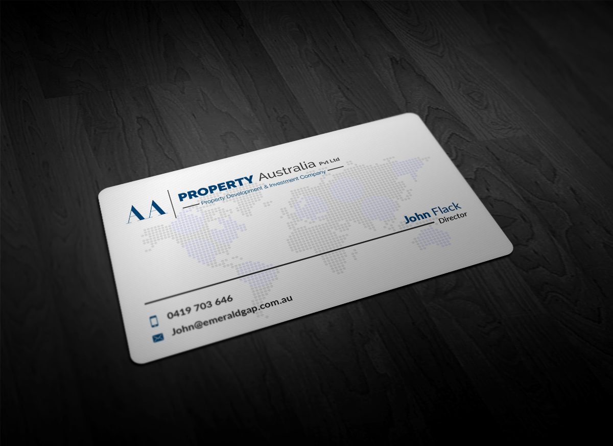 Business Card Design by Pointless Pixels India for AA Property Australia Pty Ltd | Design #12435816