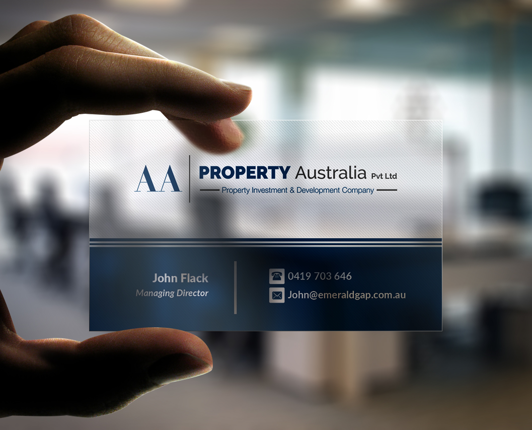 Business Card Design by Pointless Pixels India for AA Property Australia Pty Ltd | Design #12439393