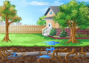 Plumbing Backyard Pipework Illustration | Illustration-Design von icirotrisna