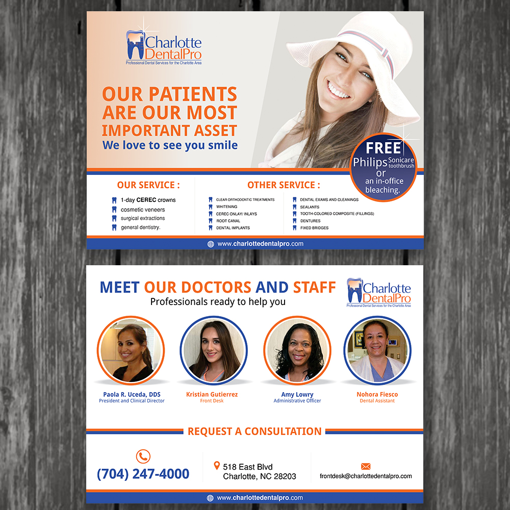 Design de Flyer par ecorokerz pour Charlotte DentalPro | Design #12479177