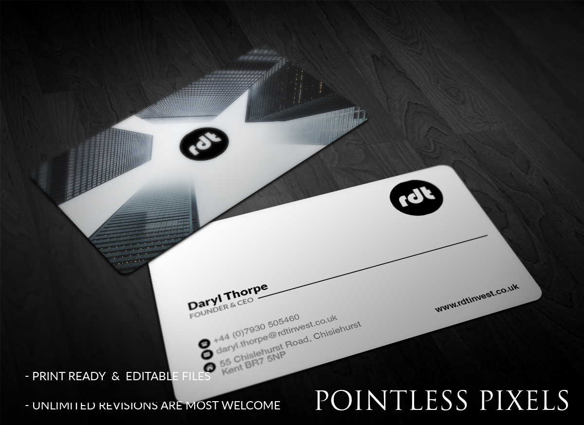 Business Card Design by Pointless Pixels India for RDT Property | Design #12437629