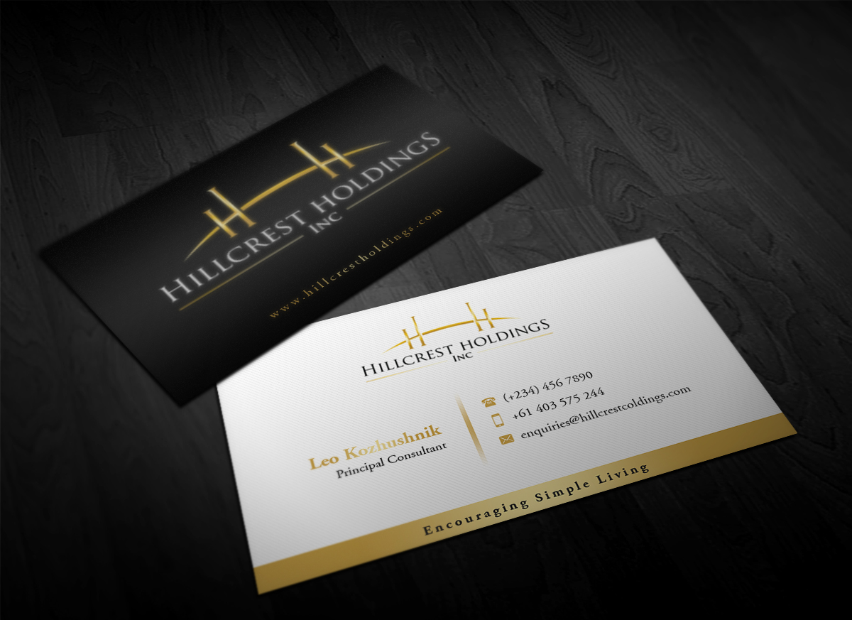 Business Card Design by Pointless Pixels India for Hillcrest Holdings | Design #12450085