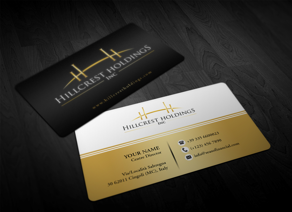 Business Card Design by Pointless Pixels India for Hillcrest Holdings | Design #12450165