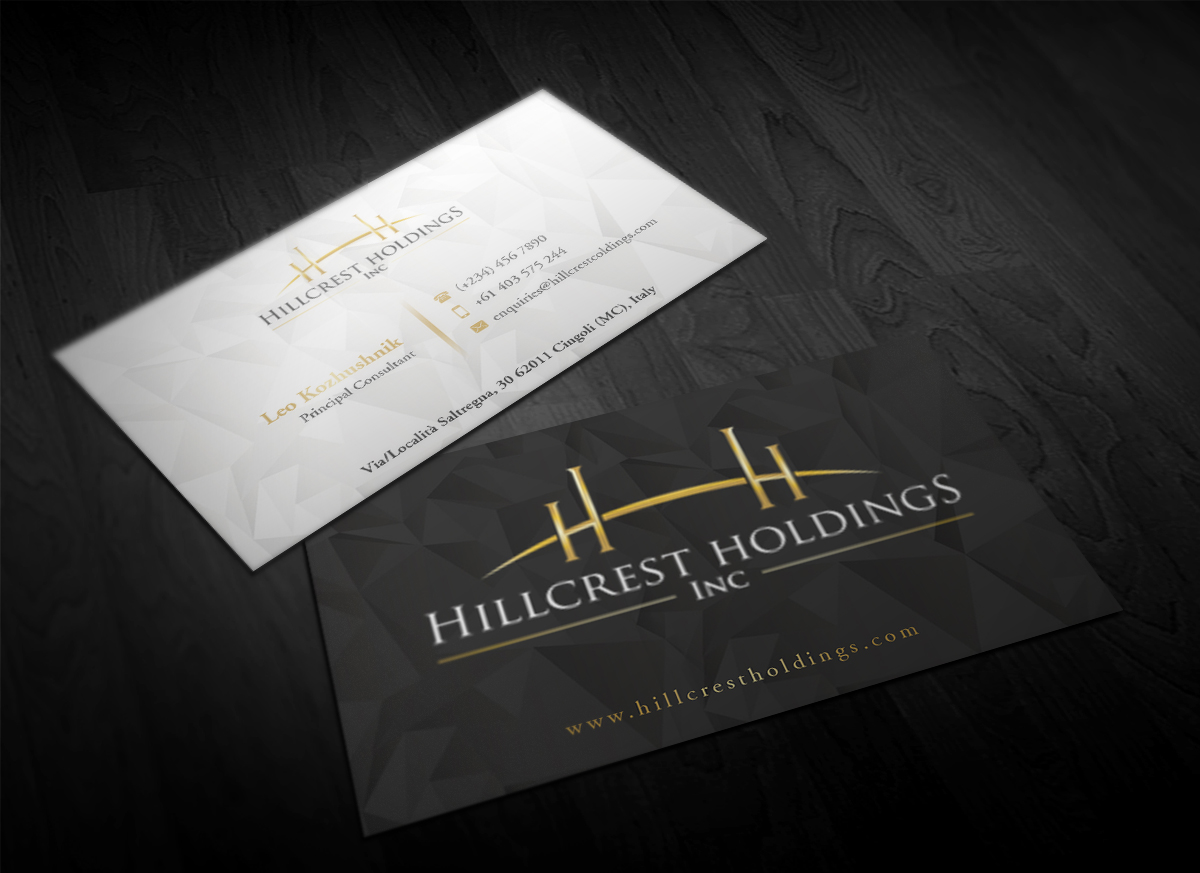 Business Card Design by Pointless Pixels India for Hillcrest Holdings | Design #12450453