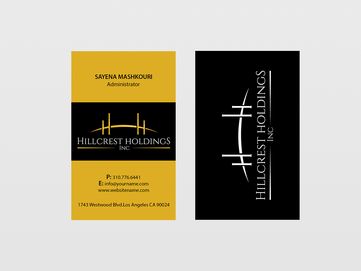 Business Card Design by Creations Box 2015 for Hillcrest Holdings | Design #12475365