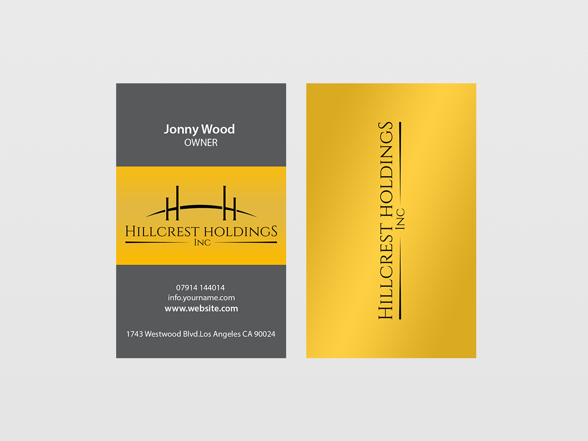 Business Card Design by Creations Box 2015 for Hillcrest Holdings | Design #12475369