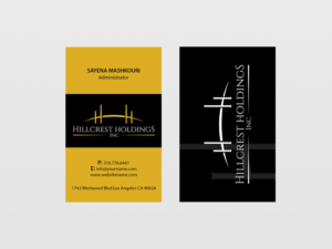 Business Card Design by Creations Box 2015 for Hillcrest Holdings | Design: #12475371