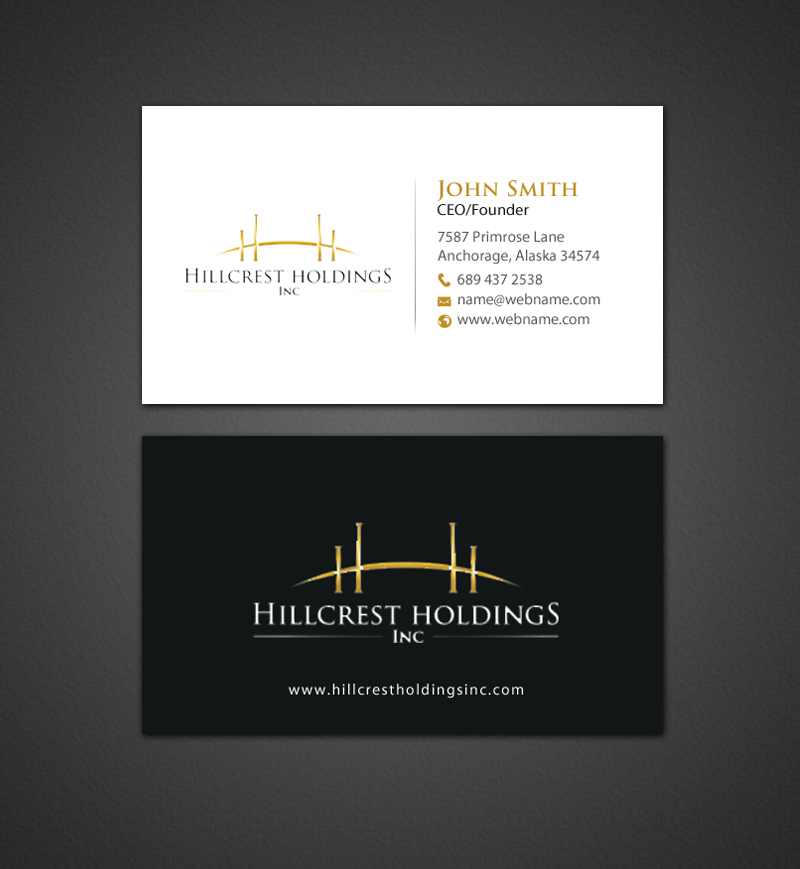 Business Card Design by chandrayaan.creative for Hillcrest Holdings | Design #12455420