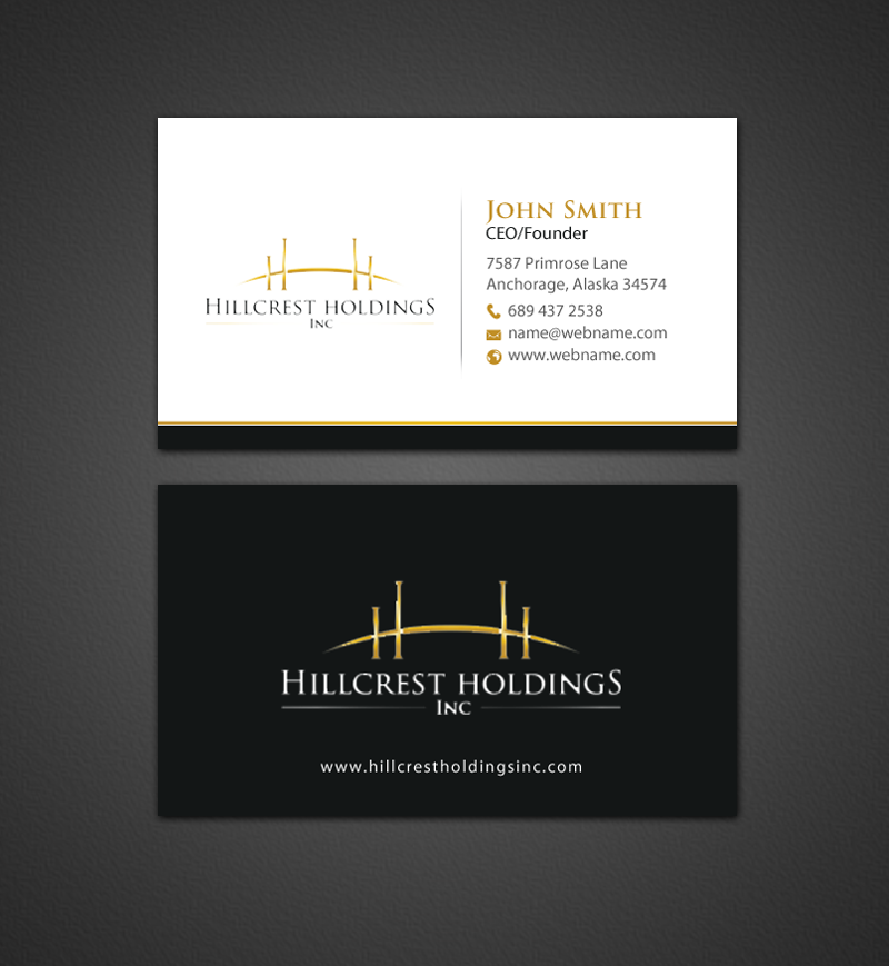 Business Card Design by chandrayaan.creative for Hillcrest Holdings | Design #12455426