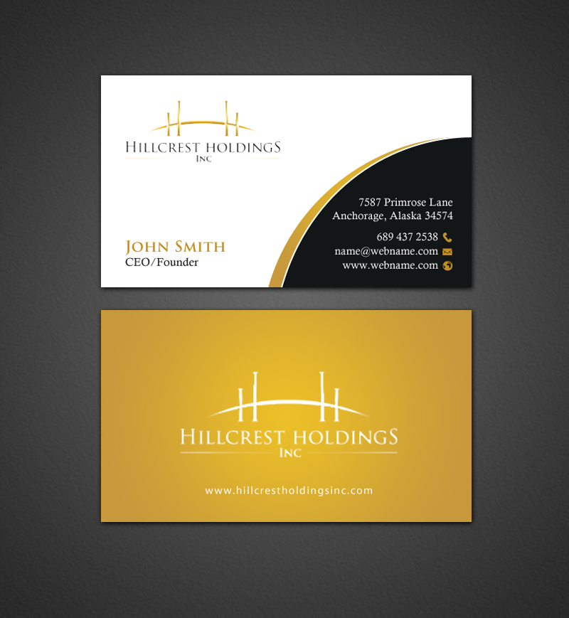 Business Card Design by chandrayaan.creative for Hillcrest Holdings | Design #12455435