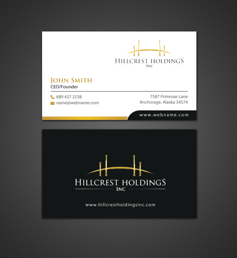 Business Card Design by chandrayaan.creative for Hillcrest Holdings | Design #12455436