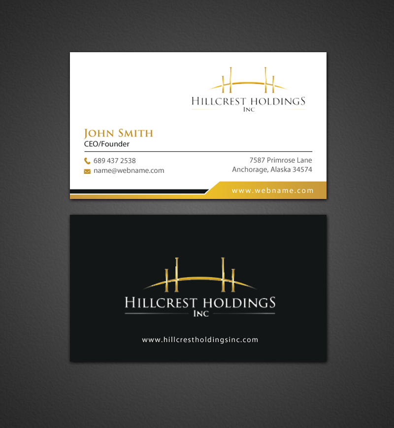 Business Card Design by chandrayaan.creative for Hillcrest Holdings | Design #12455438