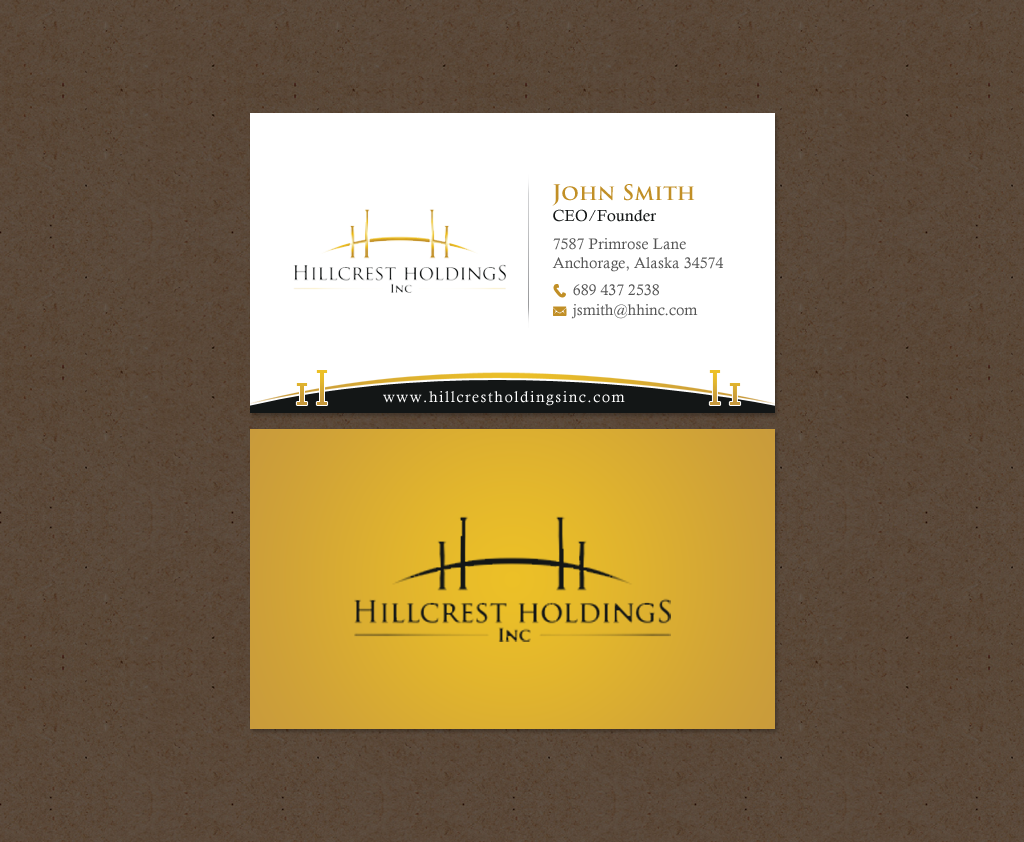 Visitenkarten-Design von chandrayaan.creative für Hillcrest Holdings | Design #12472281