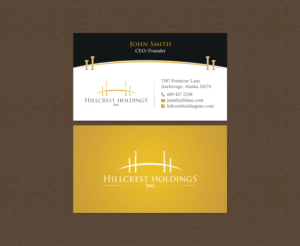Business Card Design by chandrayaan.creative for Hillcrest Holdings | Design: #12472284