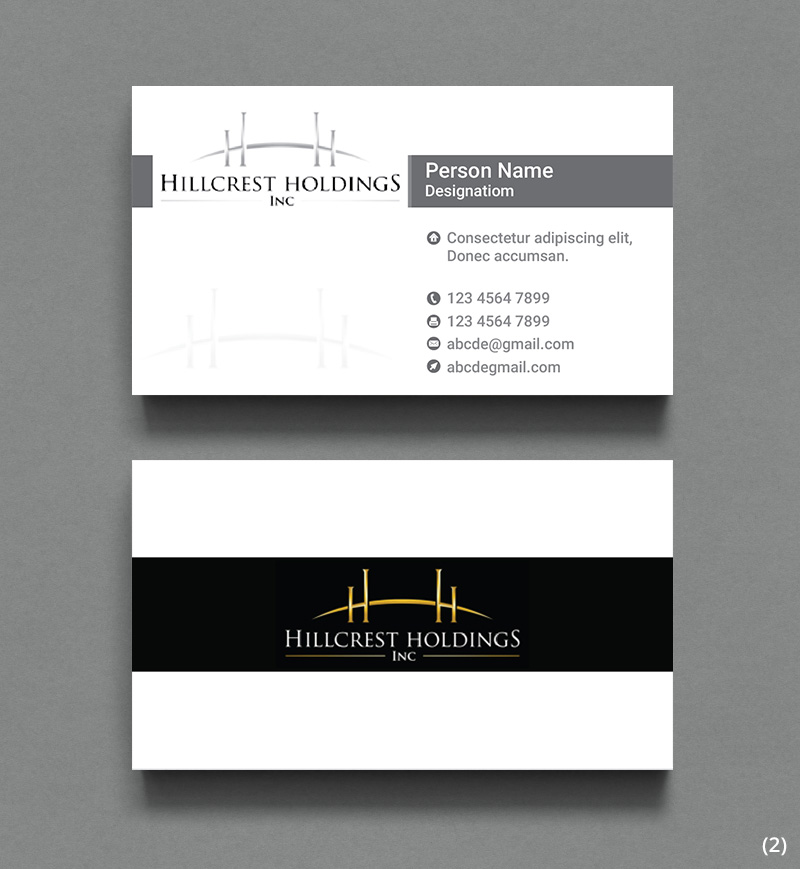 upmarket elegant business business card design for hillcrest family business cards