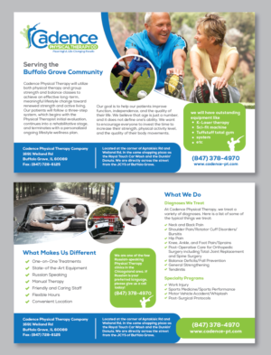 Brochure Design by Achiver for Cadence Physical Therapy Co | Design #12446431