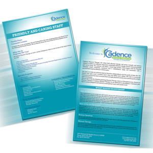 Brochure Design by jeffblaire0107 for Cadence Physical Therapy Co | Design #12463415