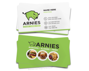 ARNIES SLIDERS | Business Card Design by adiazudin