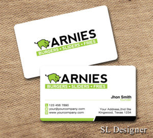 ARNIES SLIDERS | Business Card Design by SL Designer