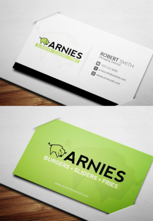 ARNIES SLIDERS | Business Card Design by SyncFuse™ Solutions