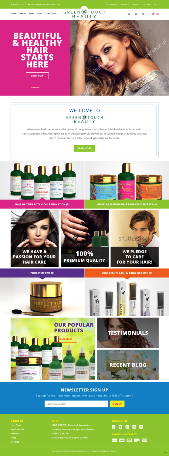 Diseño Web por pb para Green Touch Beauty | Diseño #12475623