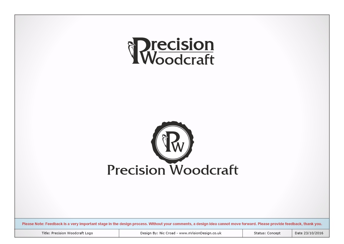 Logo Design by nvisiondesign.co.uk for Precision Woodcraft | Design #12461087