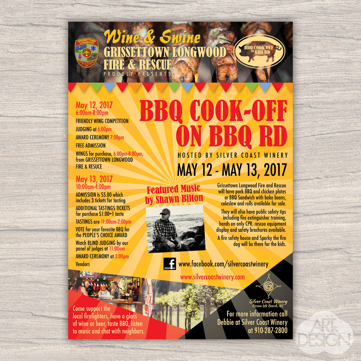 Flyer Design by Katyas Art and Design for Silver Coast Winery | Design #13981756