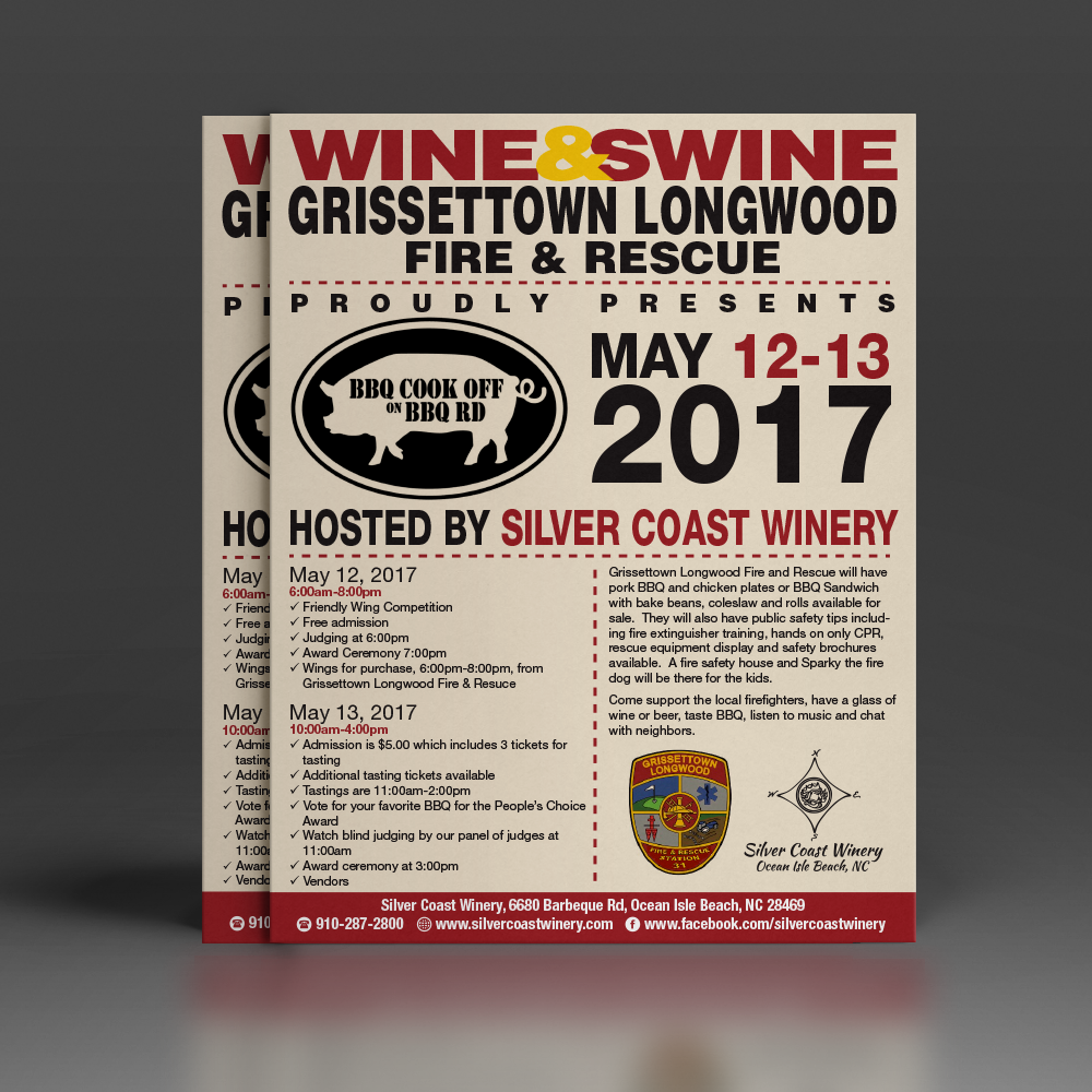 Diseño de Flyer por Mon01 para Silver Coast Winery | Diseño #14022014