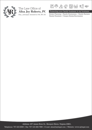 Letterhead Design by Savitra for The Law Office of Alisa Joy Roberts, PC | Design: #12466093
