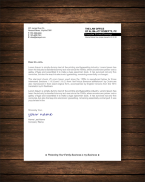 Design En-Tête par alpesh9520 pour The Law Office of Alisa Joy Roberts, PC | Design : #12499728