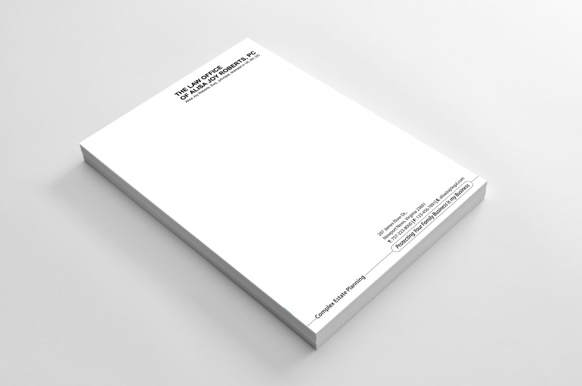 Letterhead Design by alpesh9520 for The Law Office of Alisa Joy Roberts, PC | Design #12500108