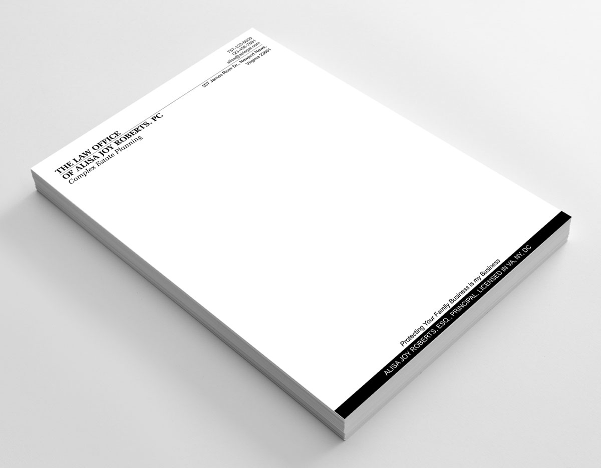 Letterhead Design by alpesh9520 for The Law Office of Alisa Joy Roberts, PC | Design #12500109